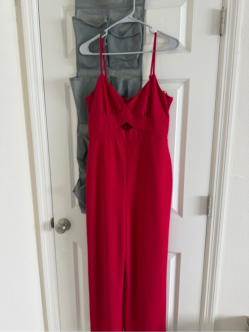 Bold Red Spaghetti-Strap Jumpsuit